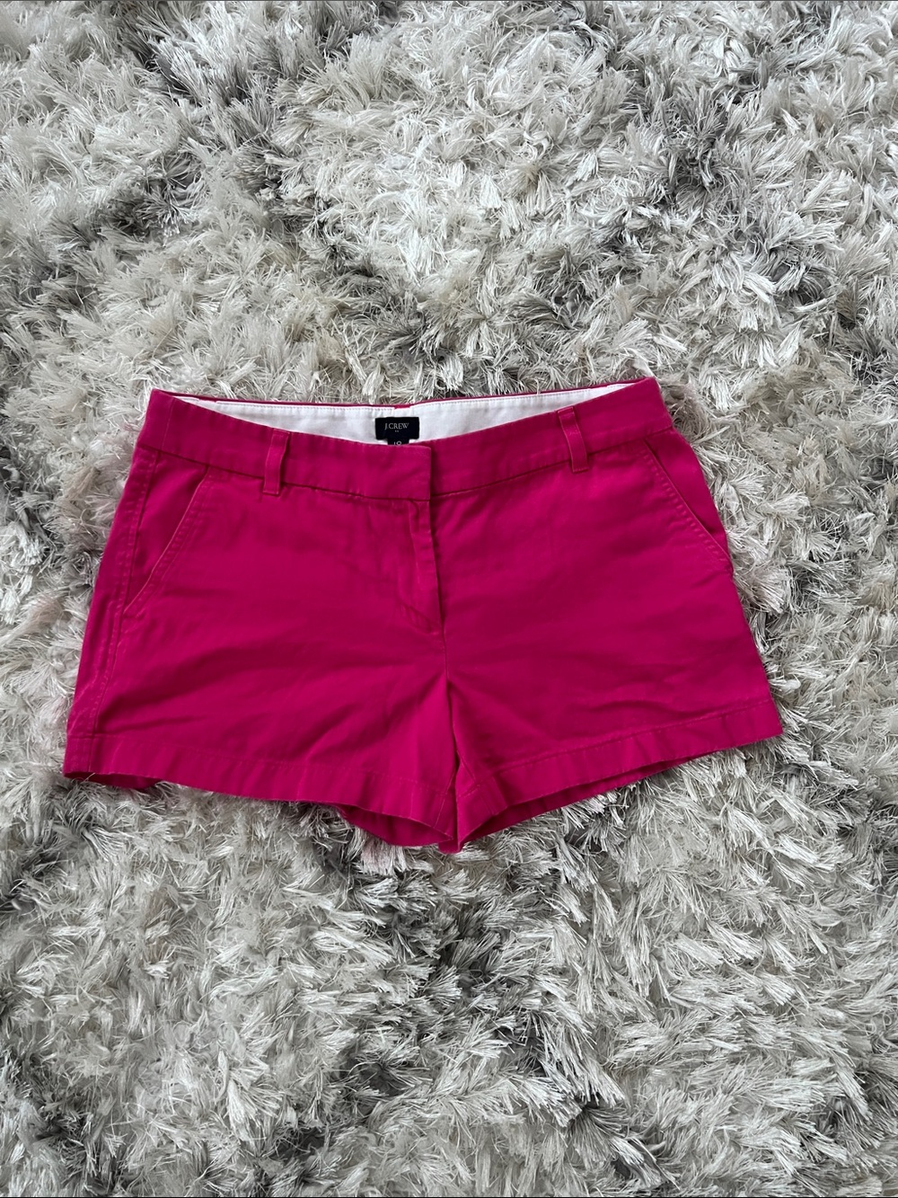 J. Crew Bright Fuchsia Hot Pink Chino Shorts size 10